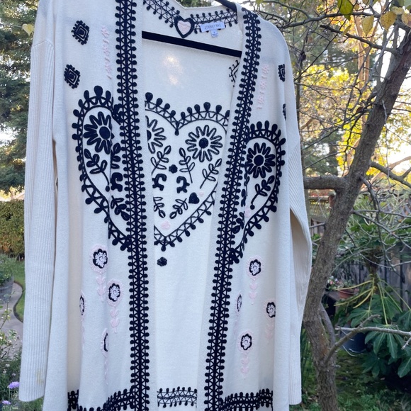 JOHNNY WAS - THE BELLA DRAPE SILK AND CASHMERE CARDIGAN, LIKE NEW! Size S - Picture 5 of 7